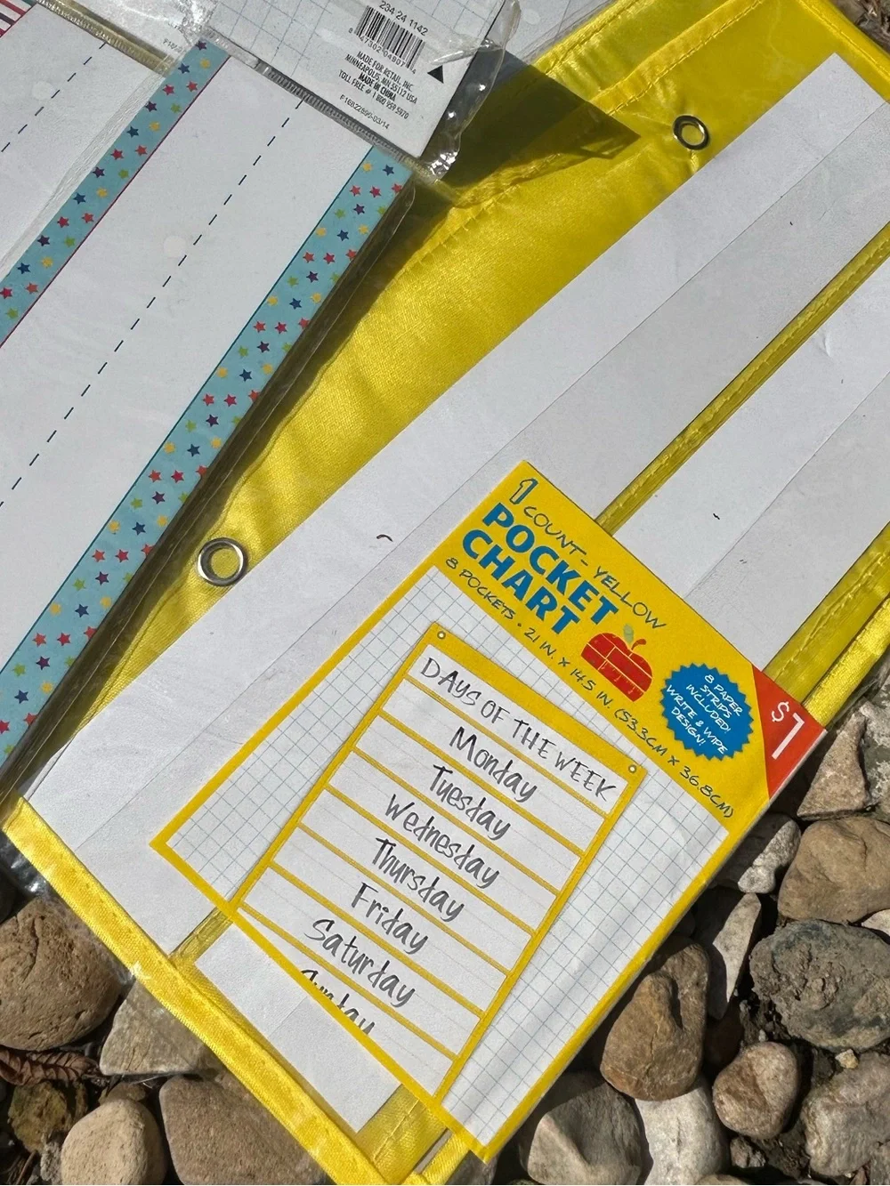 Yellow Pocket Charts and Word Strips Classroom Set from Target NEW